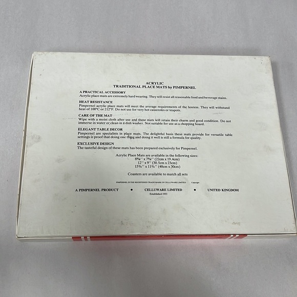 Pimpernel Traditional Acrylic Cork Back Placemats & Coasters English Rose Box - Picture 8 of 10